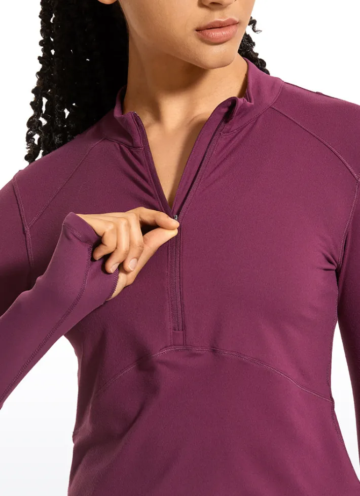 Flash Sale CRZ YOGA Brushed Half-Zip Long Sleeve Cropped