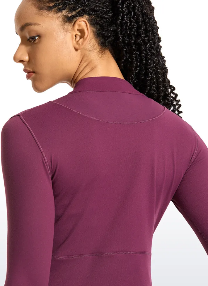 Flash Sale CRZ YOGA Brushed Half-Zip Long Sleeve Cropped