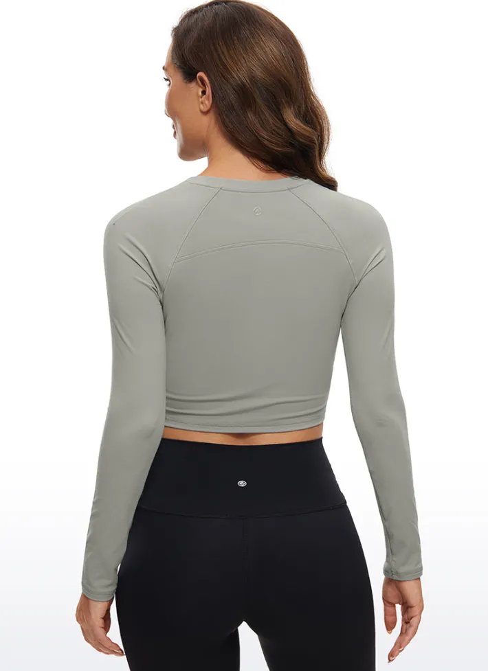 Discount CRZ YOGA Brushed Long Sleeve Cropped High Neck