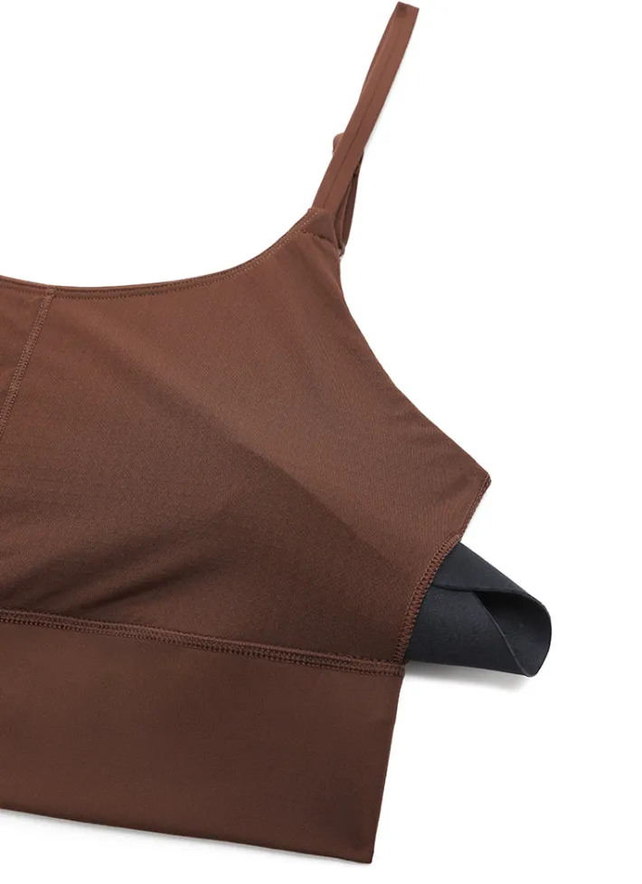 Discount CRZ YOGA Brushed Nakedfeel Longline Bra Adjustable