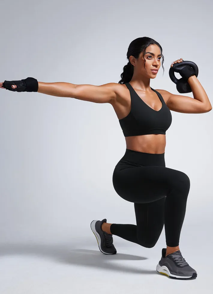Best CRZ YOGA Butterbreeze V Neck Sports Bras Adjustable Straps