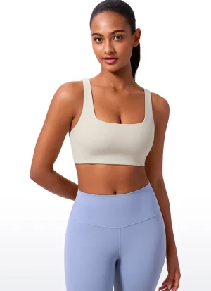 Store CRZ YOGA Butterlift Double Lined Square Neck Sports Bras