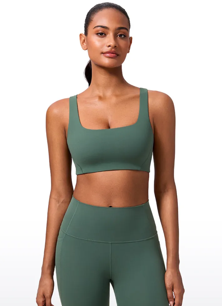 Store CRZ YOGA Butterlift Double Lined Square Neck Sports Bras