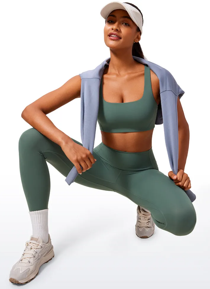 Store CRZ YOGA Butterlift Double Lined Square Neck Sports Bras