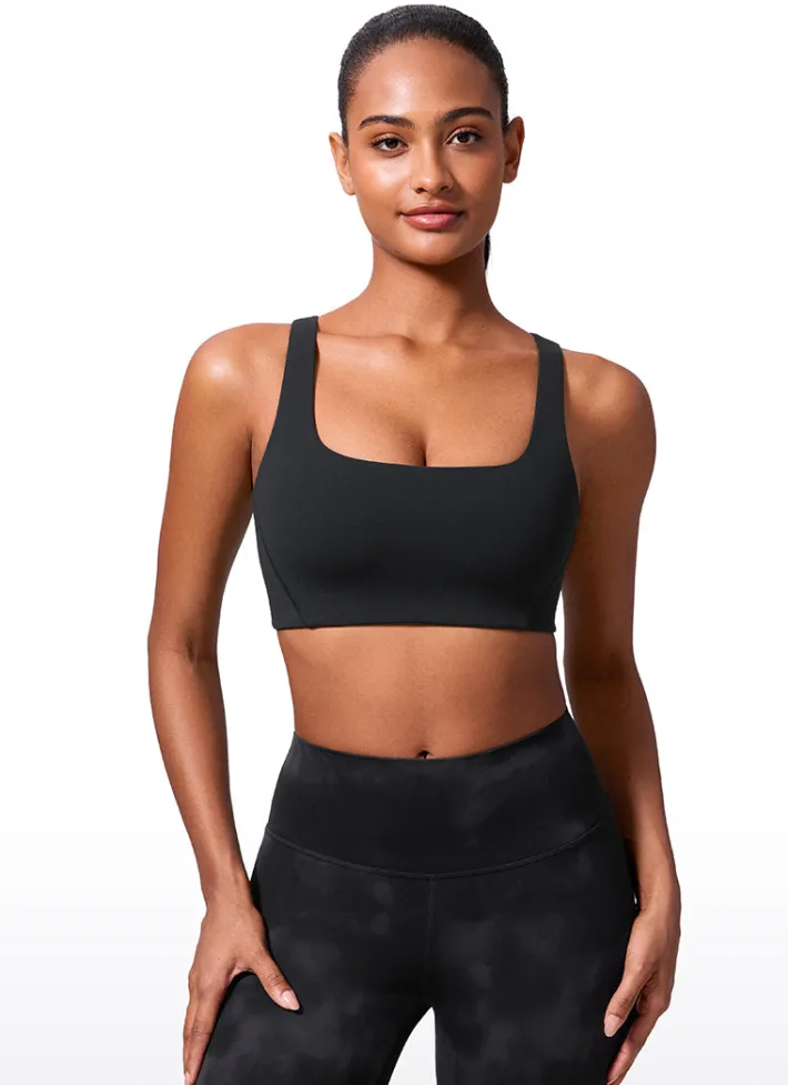 Store CRZ YOGA Butterlift Double Lined Square Neck Sports Bras