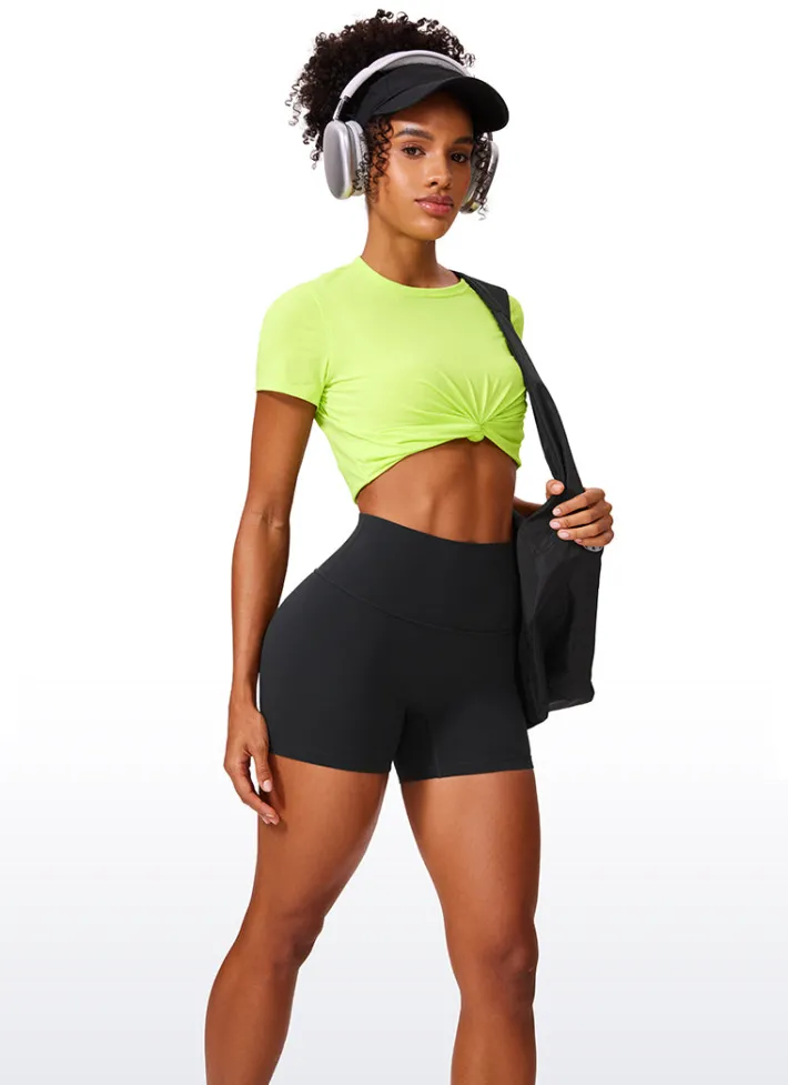 Sale CRZ YOGA Butterlift High Waist Scrunch Butt Biker Shorts 4'' - No front seam
