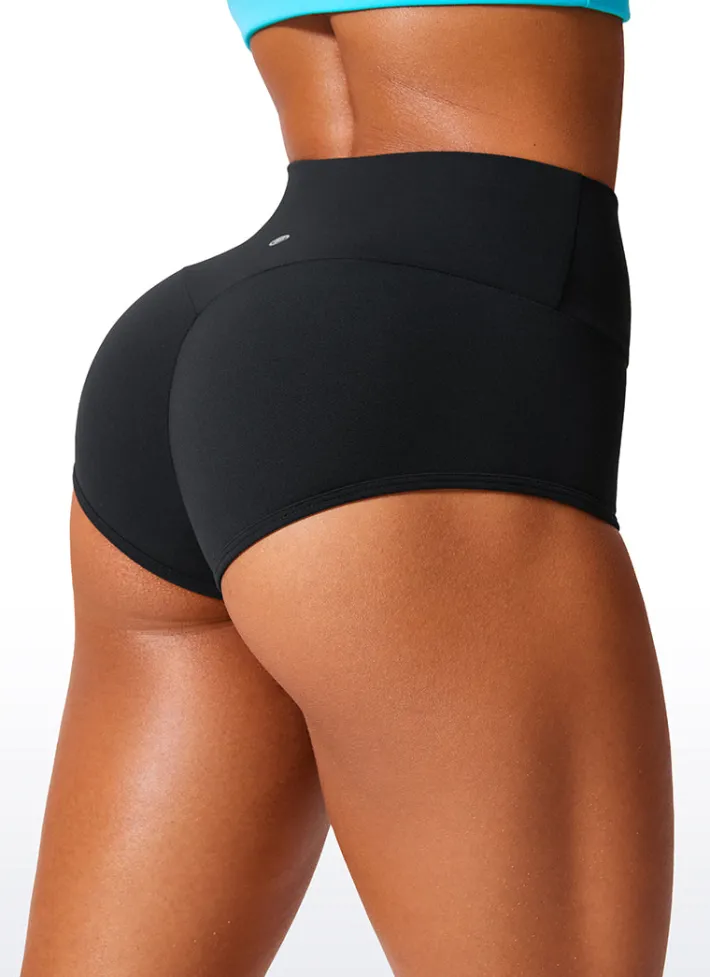 Sale CRZ YOGA Butterlift High Waisted No Front Seam Scrunch Butt Booty Shorts