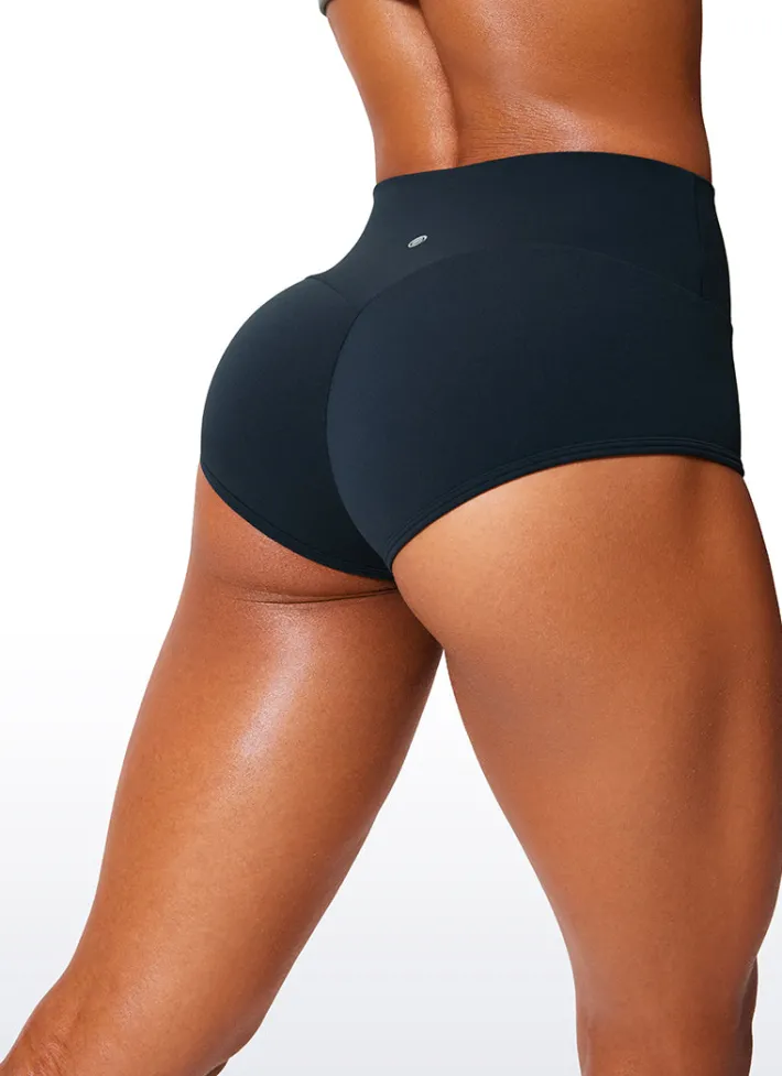 Sale CRZ YOGA Butterlift High Waisted No Front Seam Scrunch Butt Booty Shorts