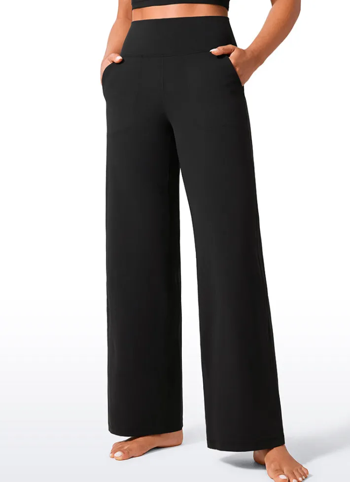 New CRZ YOGA Butterlift High Waisted Wide Leg Pants with Pockets 31"