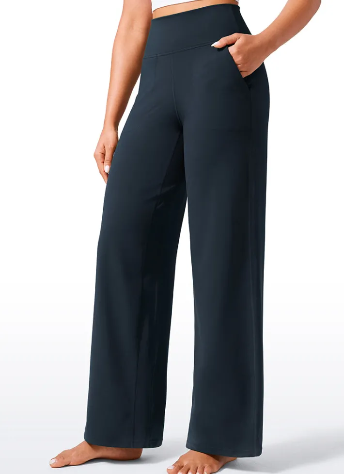 New CRZ YOGA Butterlift High Waisted Wide Leg Pants with Pockets 31"