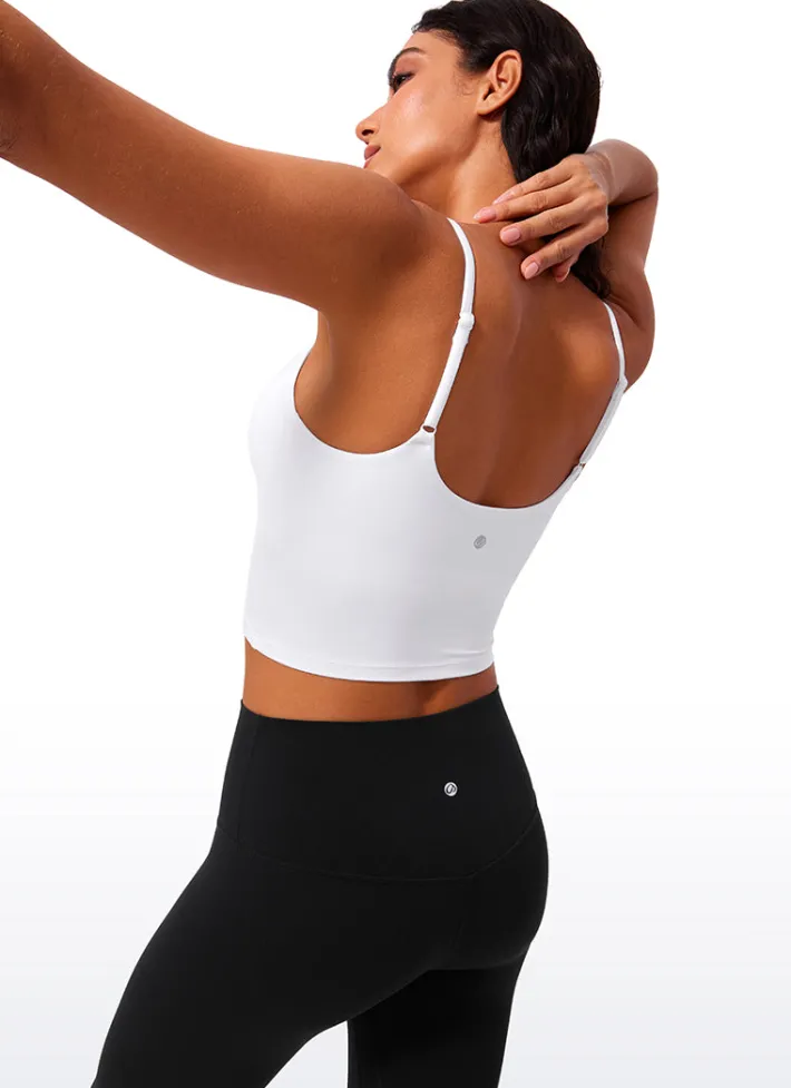 New CRZ YOGA Butterlift Scoop Neck Cropped Build-in Bra Tanks