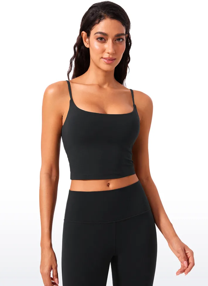 New CRZ YOGA Butterlift Scoop Neck Cropped Build-in Bra Tanks