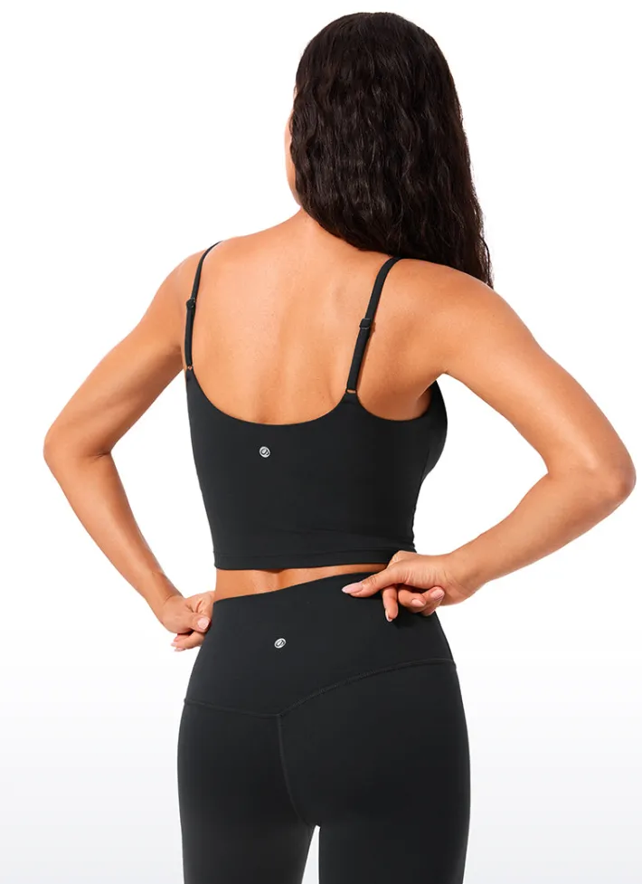 New CRZ YOGA Butterlift Scoop Neck Cropped Build-in Bra Tanks