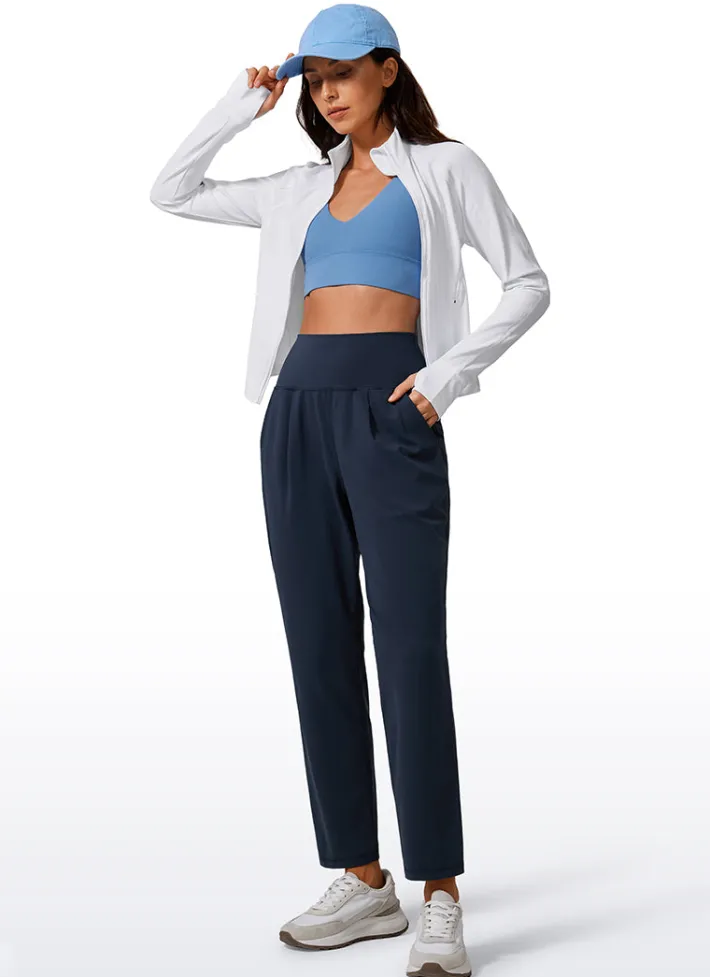 Flash Sale CRZ YOGA Butterlift Tapered Front Pleated Pants with Pockets 27‘’