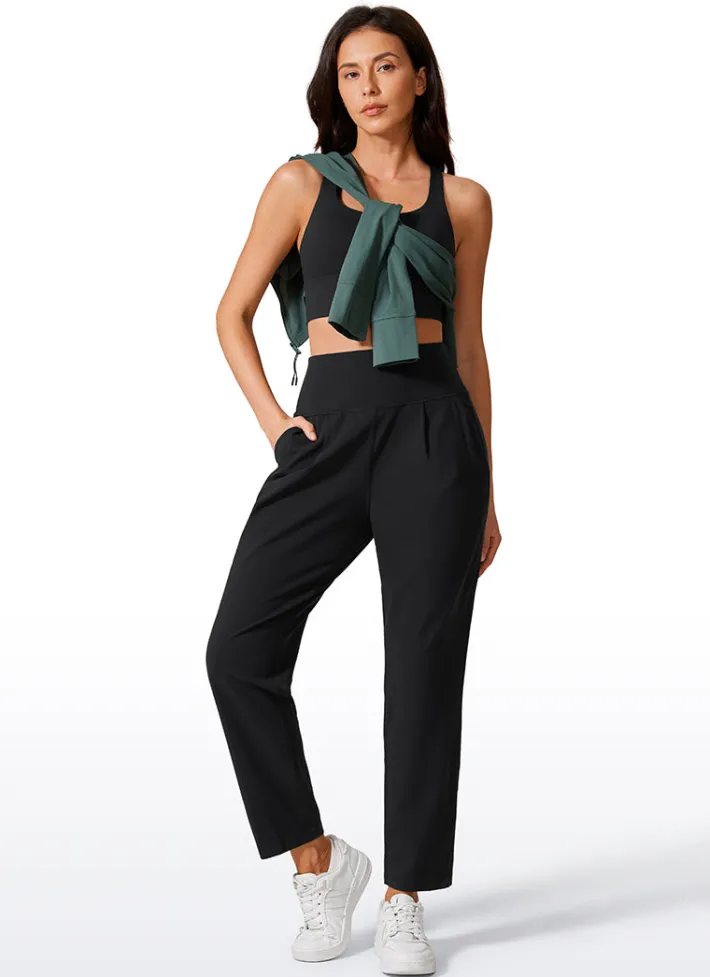 Flash Sale CRZ YOGA Butterlift Tapered Front Pleated Pants with Pockets 27‘’