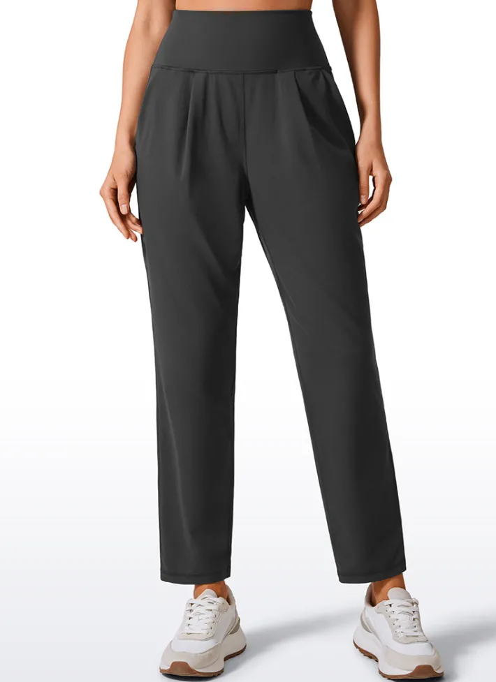 Flash Sale CRZ YOGA Butterlift Tapered Front Pleated Pants with Pockets 27‘’