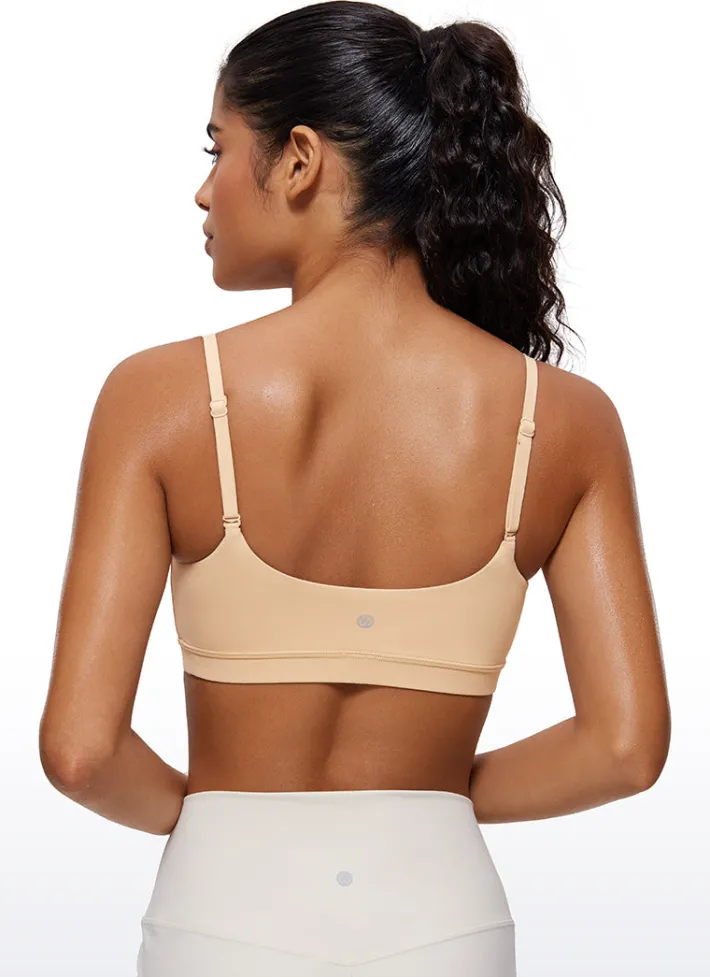 Cheap CRZ YOGA Butterluxe Adjustable Spaghetti Strap Bra Tan Milkshake