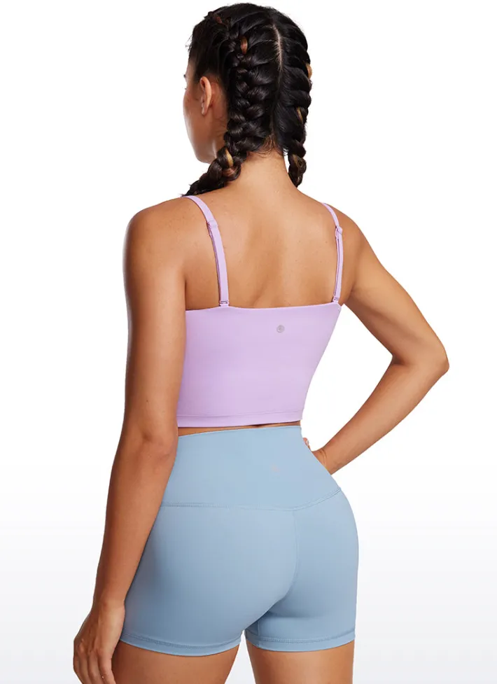 Outlet CRZ YOGA Butterluxe Adjustable Spaghetti Strap Built in Bra Tanks Elfin Purple