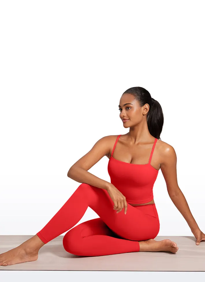 Discount CRZ YOGA Butterluxe Adjustable Spaghetti Strap Built in Bra Tanks