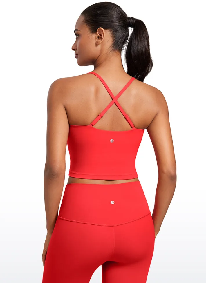 Discount CRZ YOGA Butterluxe Adjustable Spaghetti Strap Built in Bra Tanks
