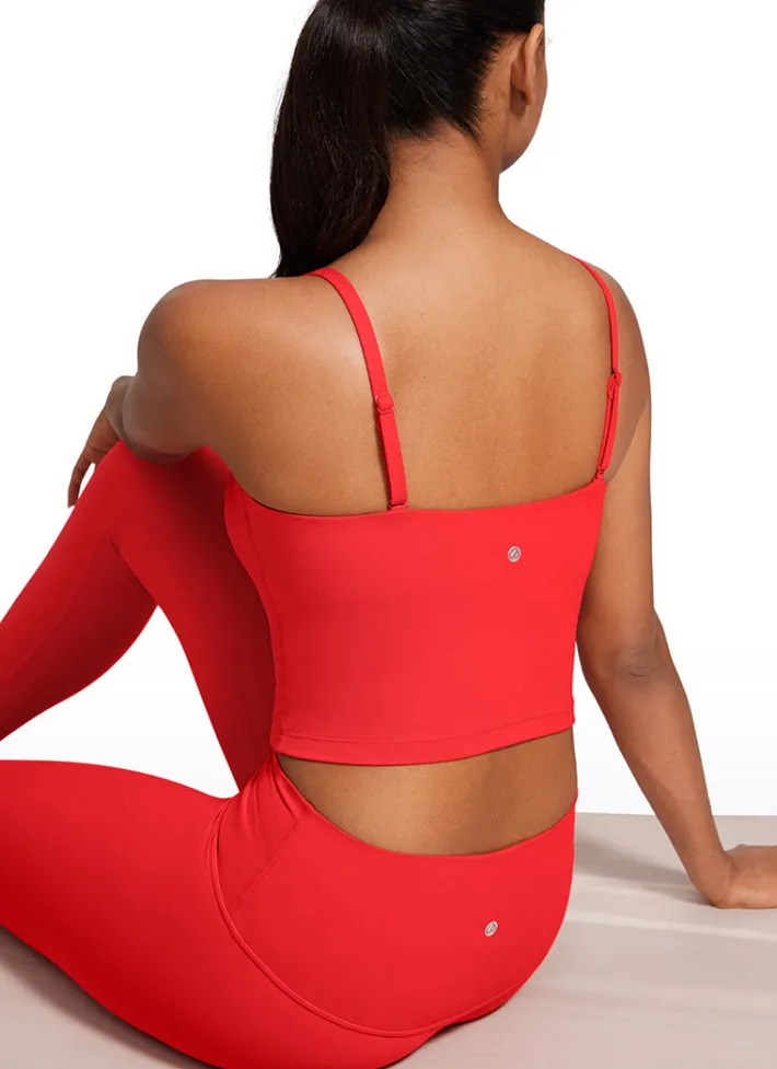 Discount CRZ YOGA Butterluxe Adjustable Spaghetti Strap Built in Bra Tanks