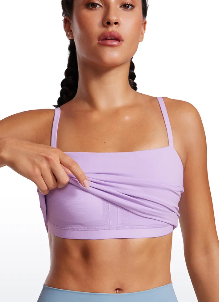 Outlet CRZ YOGA Butterluxe Adjustable Spaghetti Strap Built in Bra Tanks Elfin Purple