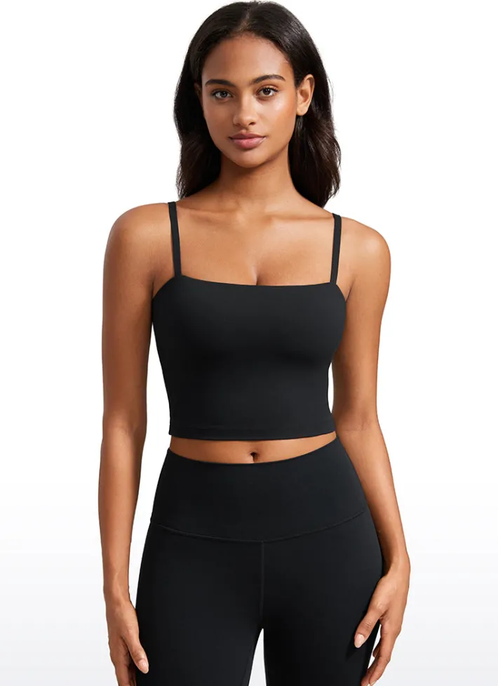 Discount CRZ YOGA Butterluxe Adjustable Spaghetti Strap Built in Bra Tanks