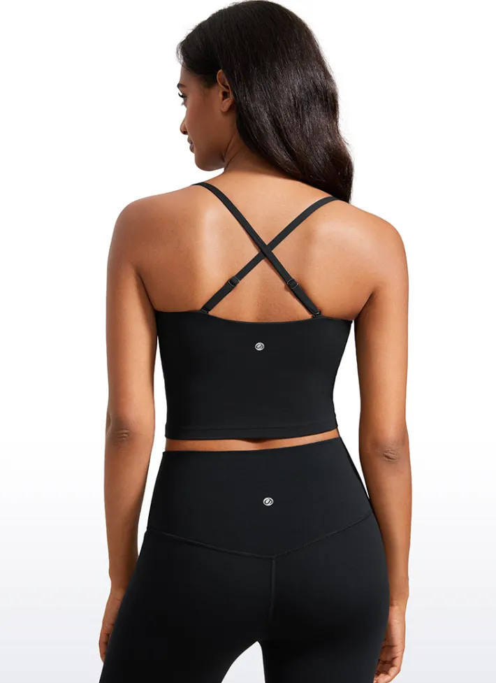 Discount CRZ YOGA Butterluxe Adjustable Spaghetti Strap Built in Bra Tanks