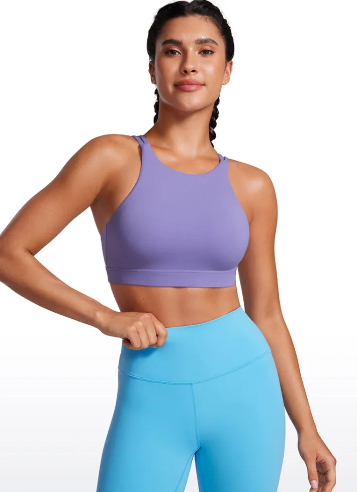Discount CRZ YOGA Butterluxe Bra High Neck Longline Criss Cross Back