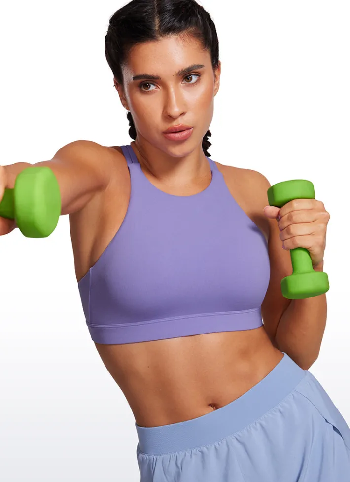 Discount CRZ YOGA Butterluxe Bra High Neck Longline Criss Cross Back