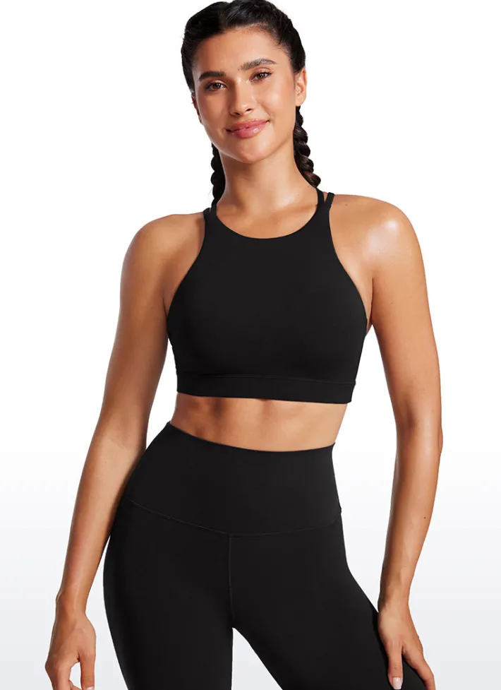 Discount CRZ YOGA Butterluxe Bra High Neck Longline Criss Cross Back