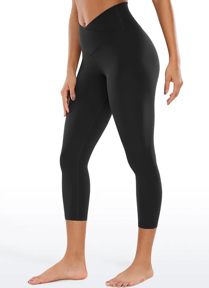 Clearance CRZ YOGA Butterluxe Capris Leggings 23"- V Cross Waist