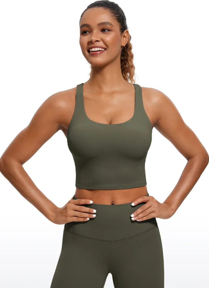 Cheap CRZ YOGA Butterluxe Criss Cross Back Built-in Bra Tanks