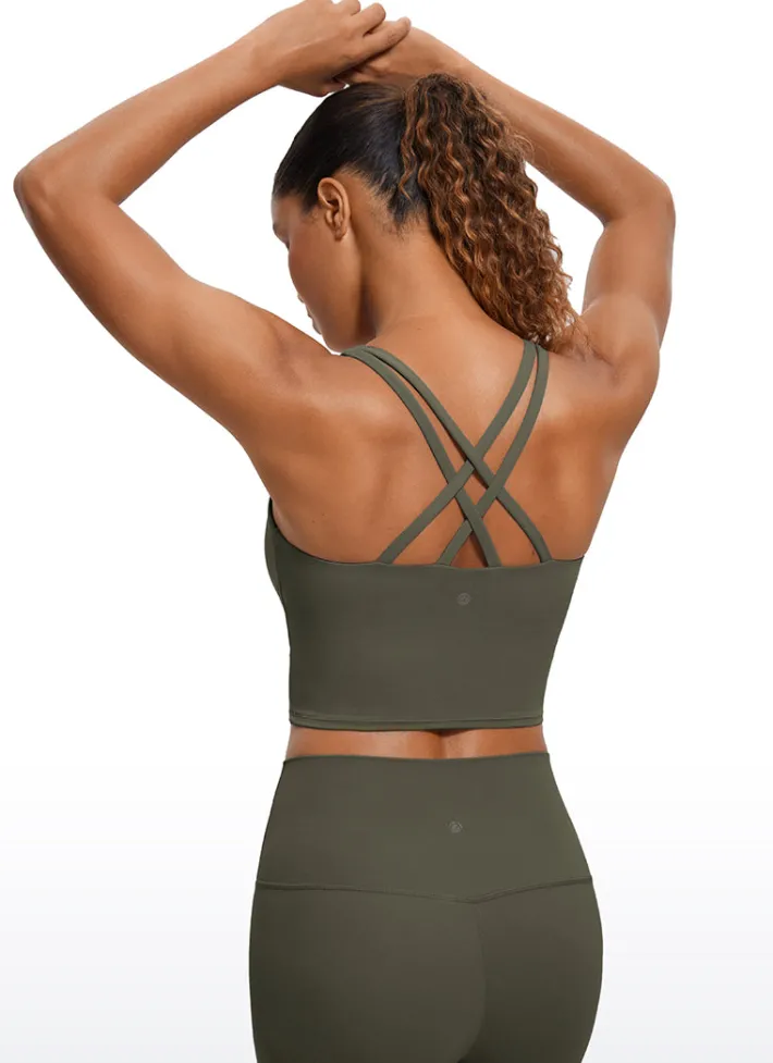 Cheap CRZ YOGA Butterluxe Criss Cross Back Built-in Bra Tanks