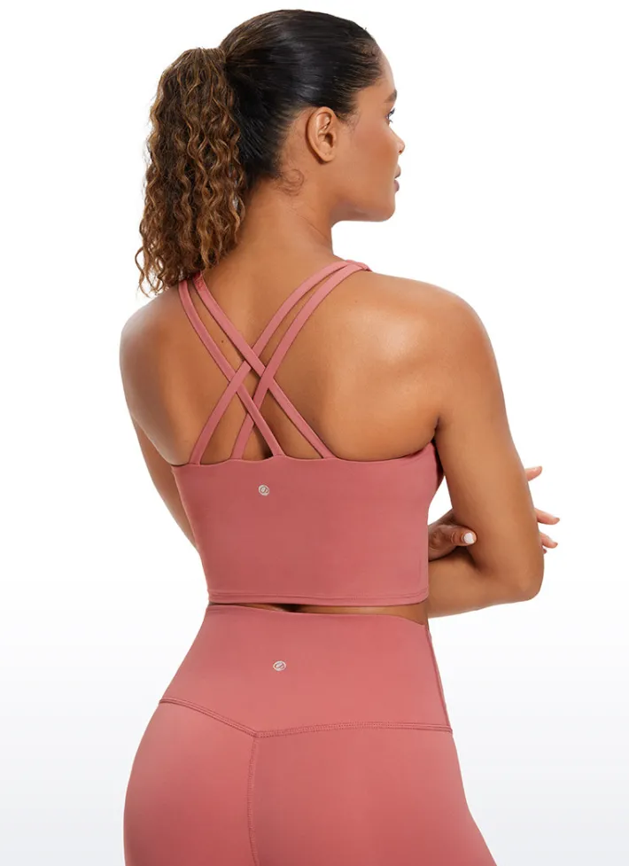 Cheap CRZ YOGA Butterluxe Criss Cross Back Built-in Bra Tanks