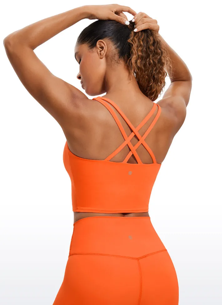 Cheap CRZ YOGA Butterluxe Criss Cross Back Built-in Bra Tanks