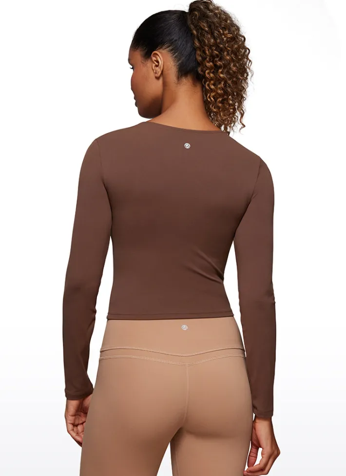 Clearance CRZ YOGA Butterluxe Cropped Front Seam Long Sleeve
