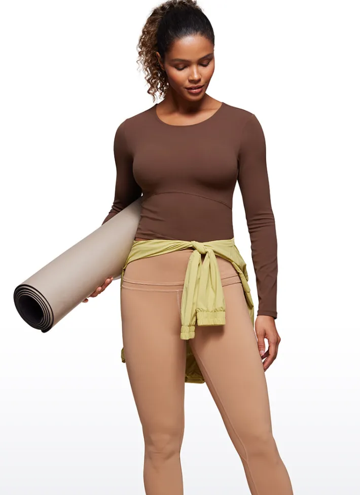 Clearance CRZ YOGA Butterluxe Cropped Front Seam Long Sleeve