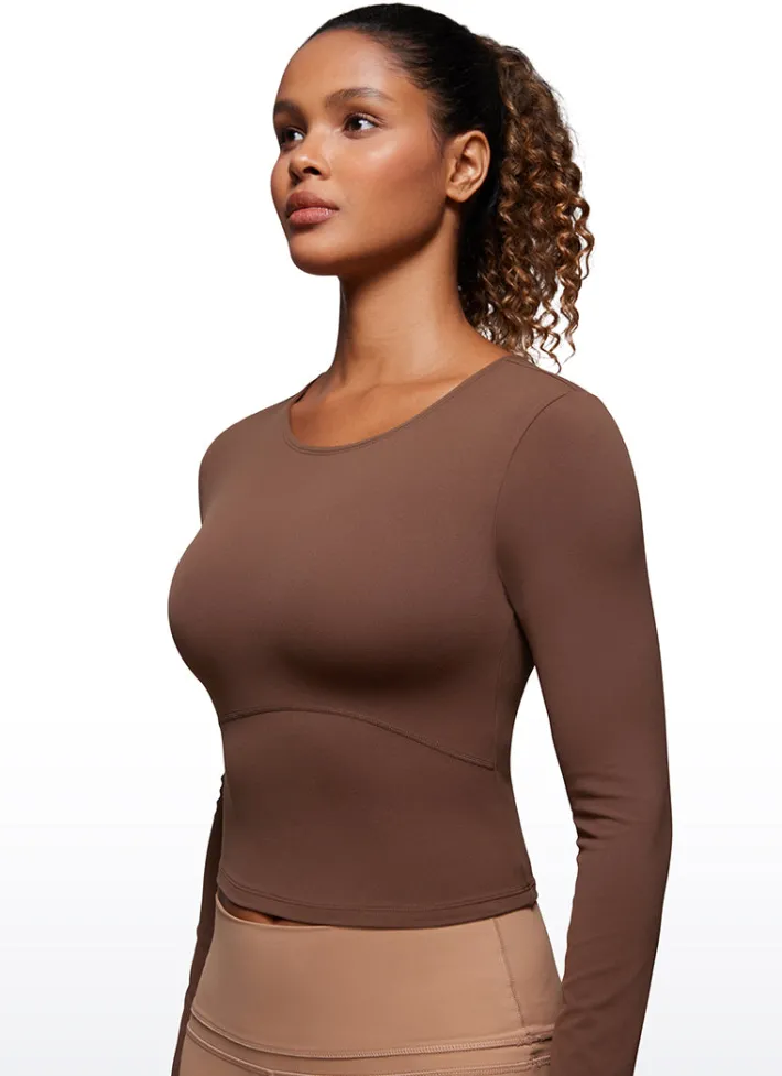 Clearance CRZ YOGA Butterluxe Cropped Front Seam Long Sleeve