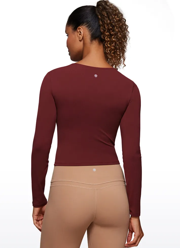 Clearance CRZ YOGA Butterluxe Cropped Front Seam Long Sleeve