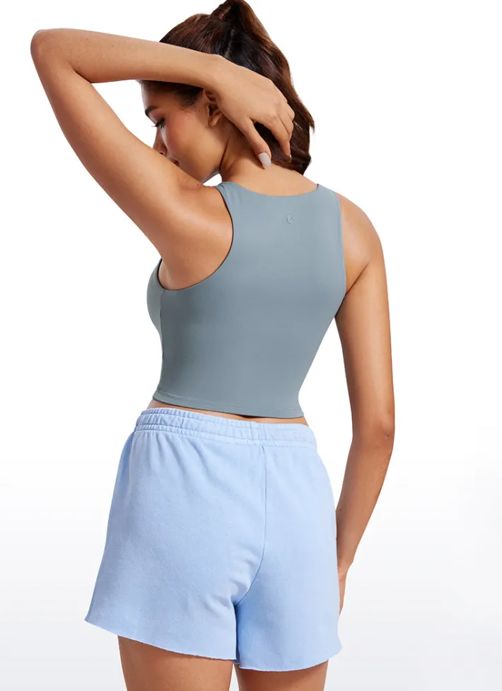 New CRZ YOGA Butterluxe Cropped High Neck Tank Tops Wide Back