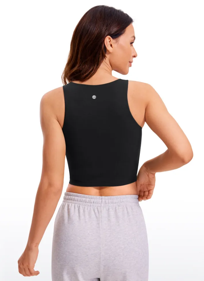 New CRZ YOGA Butterluxe Cropped High Neck Tank Tops Wide Back