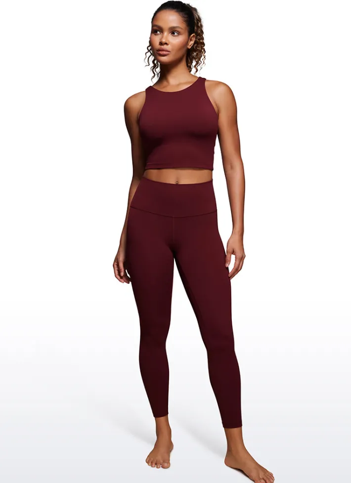 Shop CRZ YOGA Butterluxe Cropped High Neck Tank Tops Wide Back