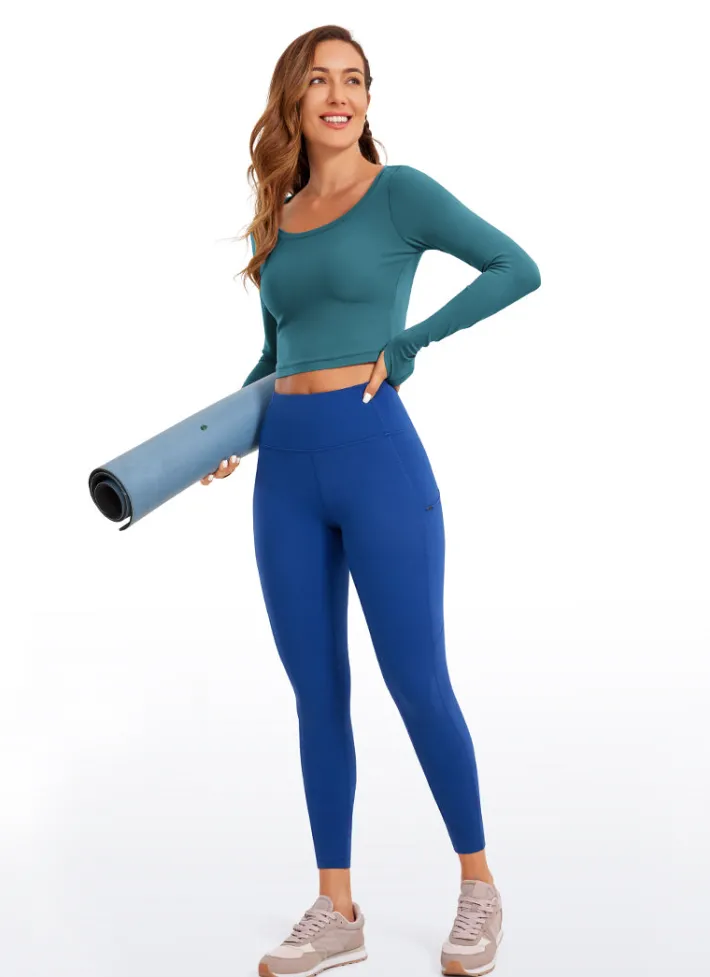 Cheap CRZ YOGA Butterluxe Cropped Long Sleeve Scoop Neck
