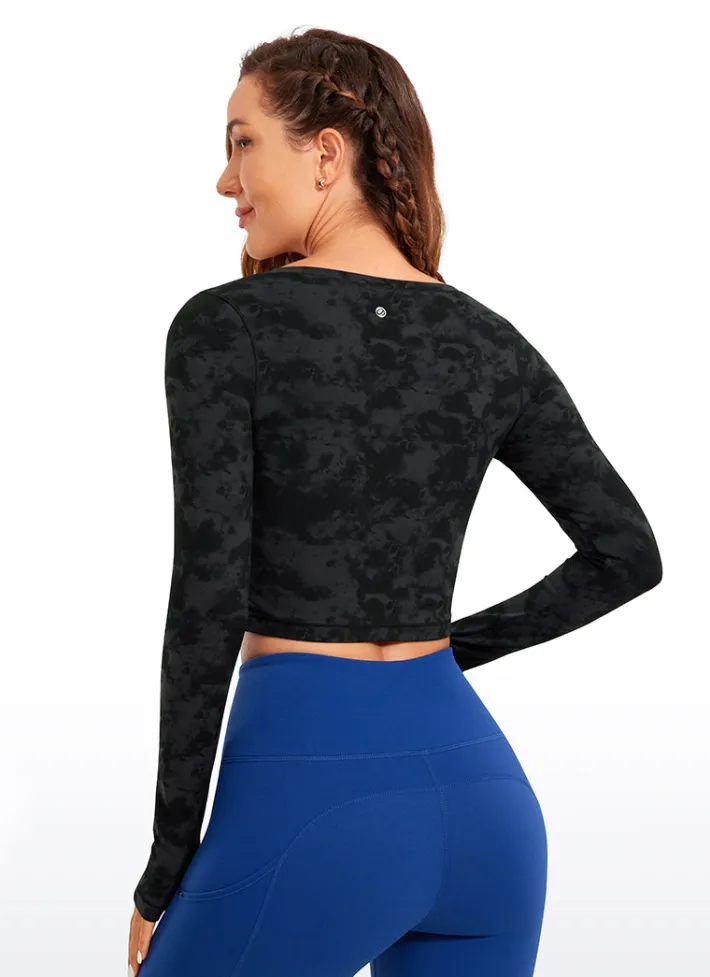 Cheap CRZ YOGA Butterluxe Cropped Long Sleeve Scoop Neck