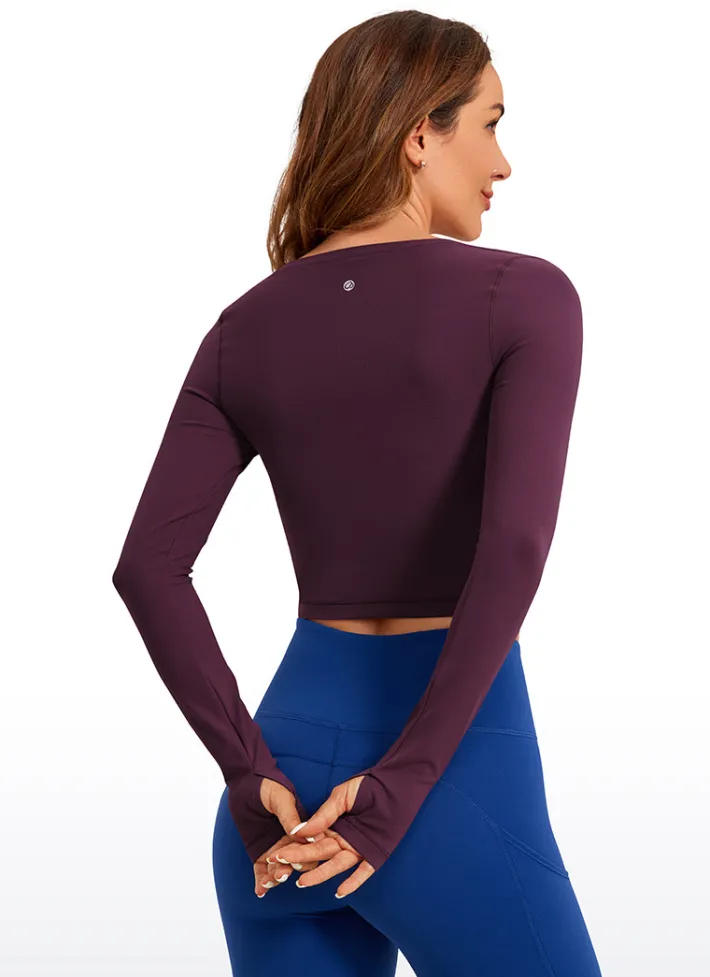 Discount CRZ YOGA Butterluxe Cropped Long Sleeve Scoop Neck
