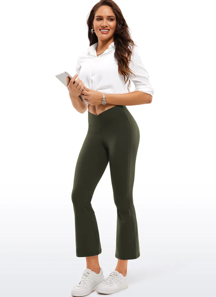 New CRZ YOGA Butterluxe Crossover Flare Leggings 25.6'' - V Cross Waist