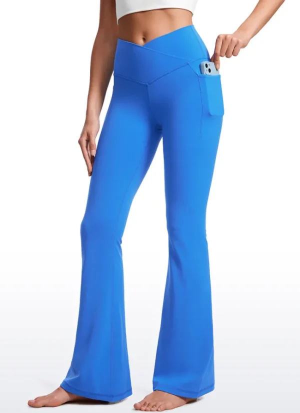 Clearance CRZ YOGA Butterluxe Crossover Pockets Flare Leggings 31" - V Cross Waist