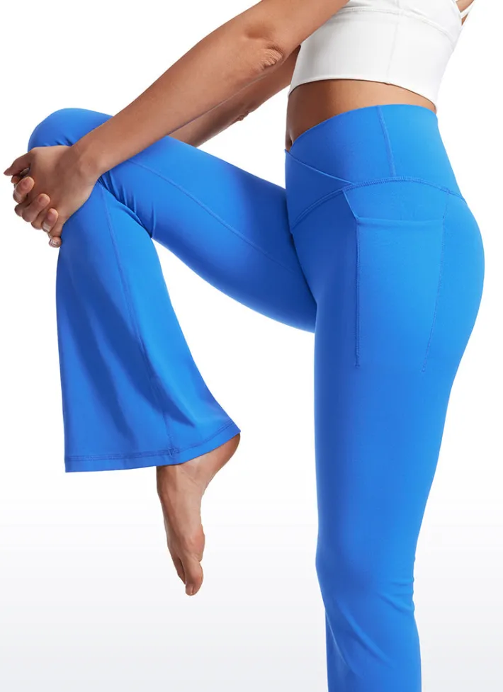 Clearance CRZ YOGA Butterluxe Crossover Pockets Flare Leggings 31" - V Cross Waist