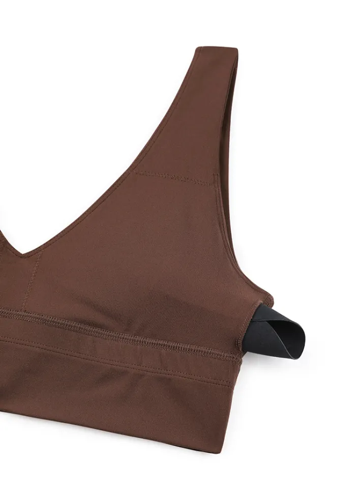 Best Sale CRZ YOGA Butterluxe Deep V Neck Longline Sports Bra